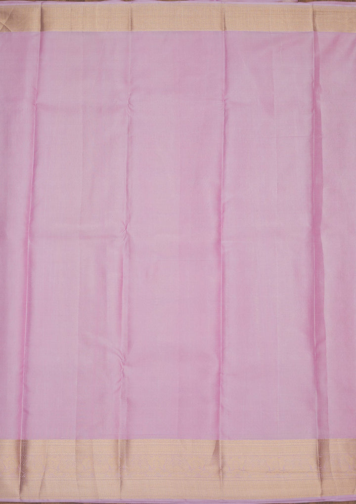 Lavender Zariwork Pure Silk Saree-Koskii