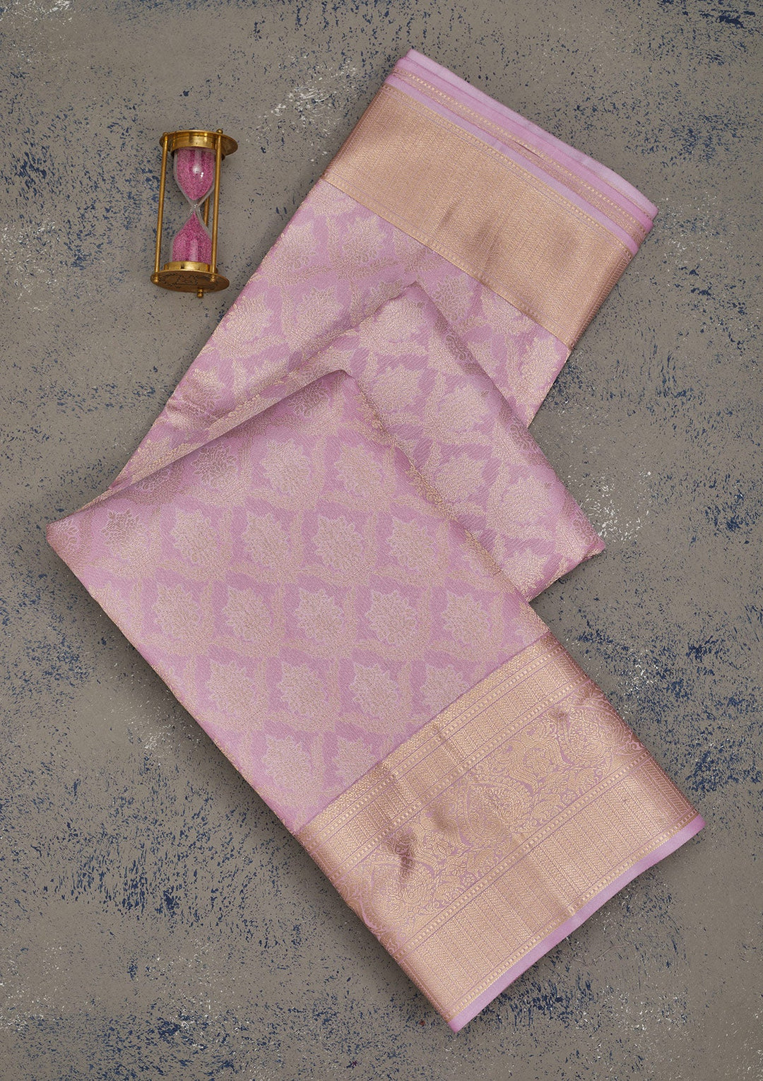 Lavender Zariwork Pure Silk Saree-Koskii