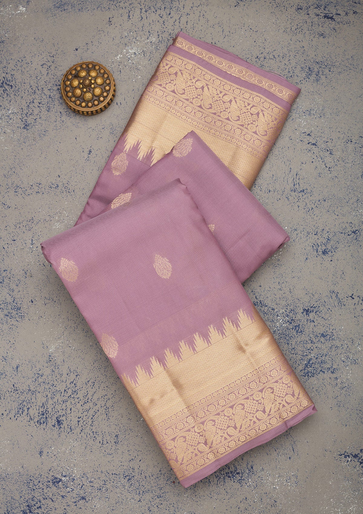 Lavender Zariwork Pure Silk Saree-Koskii