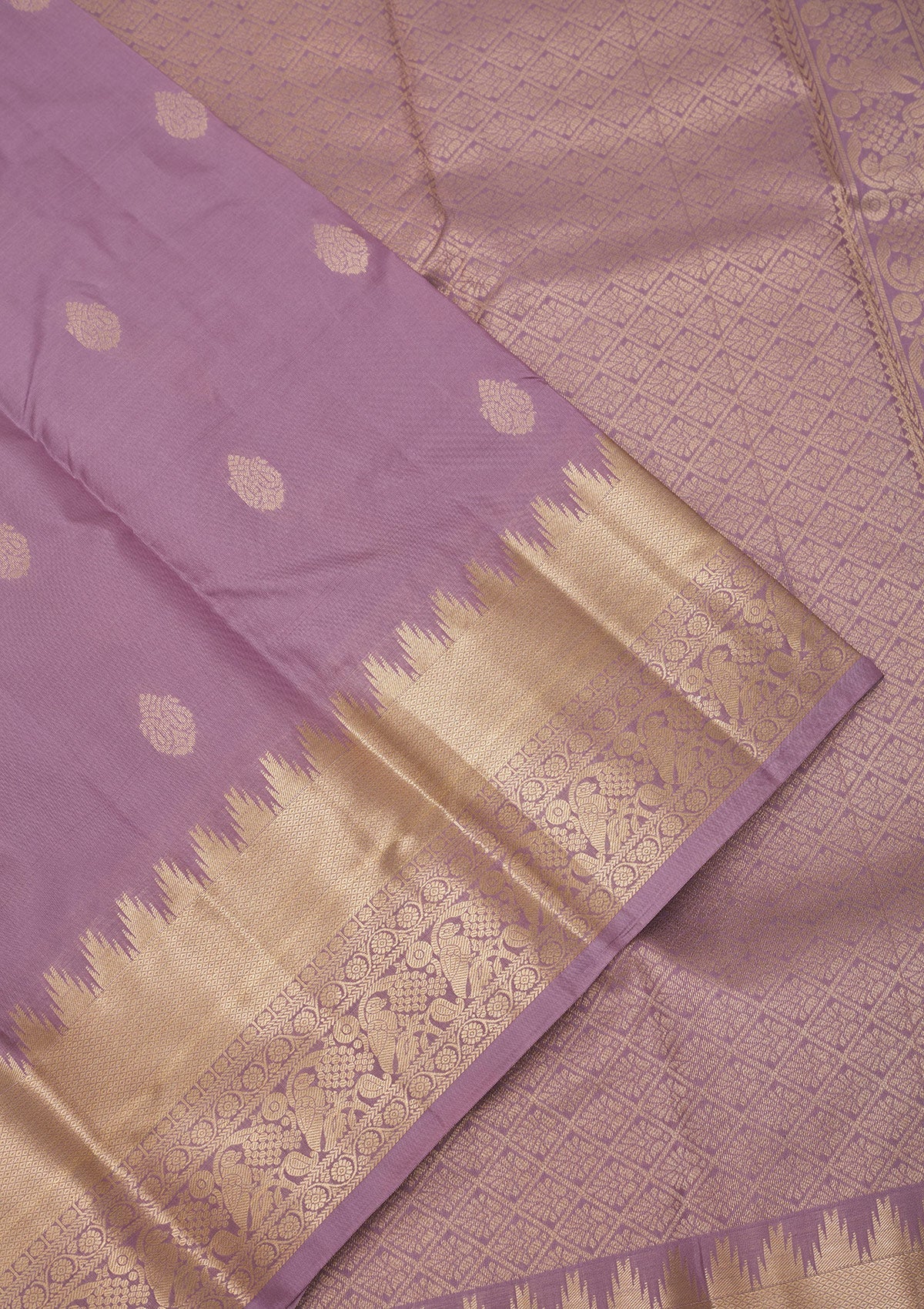 Lavender Zariwork Pure Silk Saree