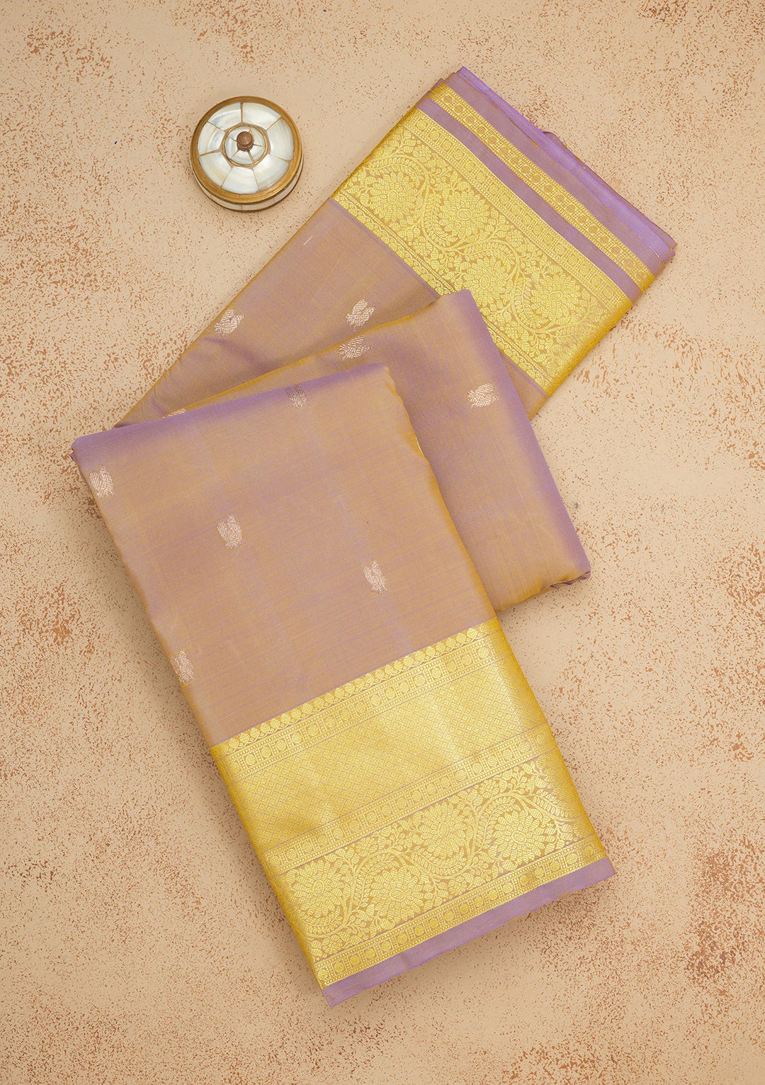 Lavender Zariwork Pure Silk Saree-Koskii
