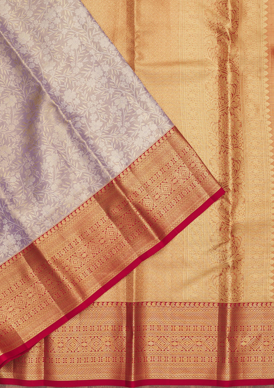 Lavender Zariwork Pure Silk Saree