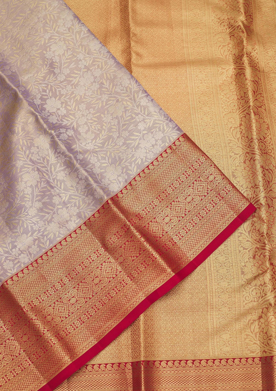 Lavender Zariwork Pure Silk Saree