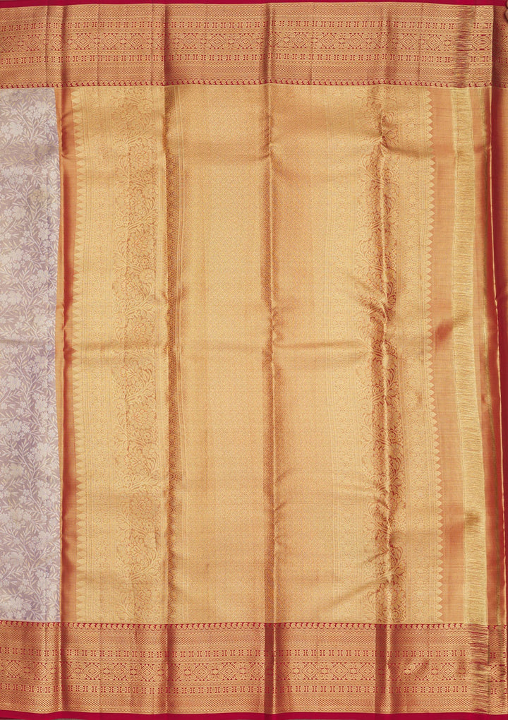 Lavender Zariwork Pure Silk Saree