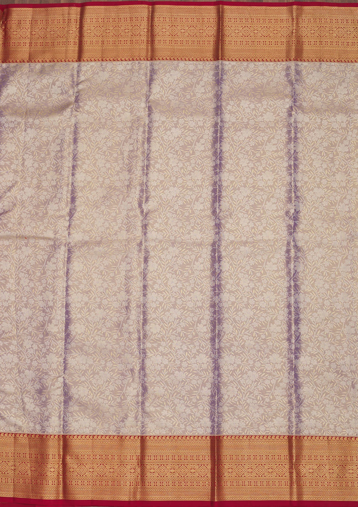 Lavender Zariwork Pure Silk Saree