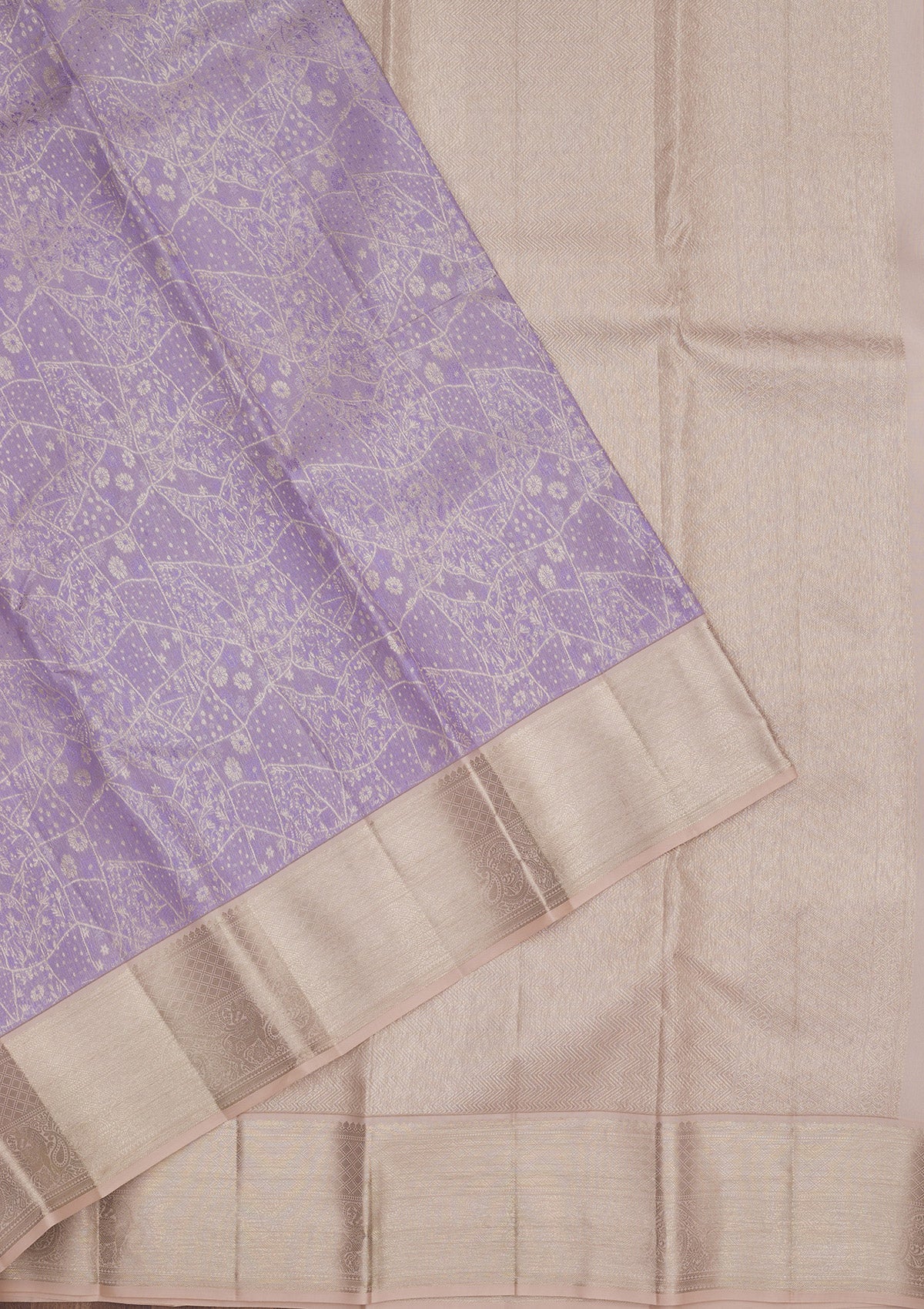 Lavender Zariwork Pure Silk Saree