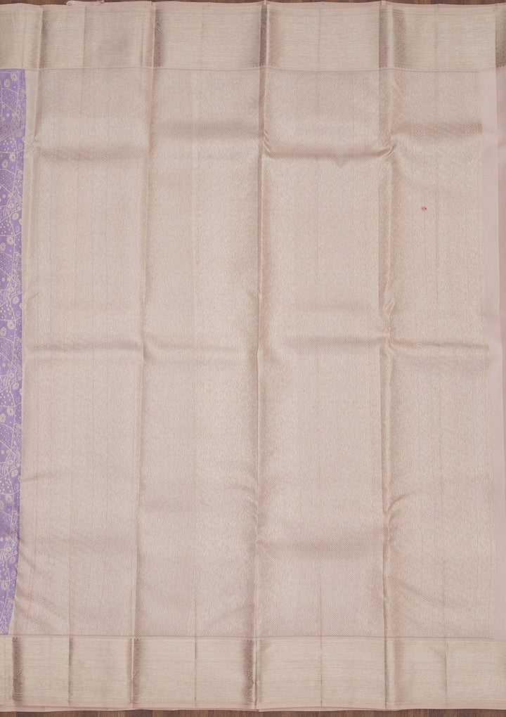 Lavender Zariwork Pure Silk Saree