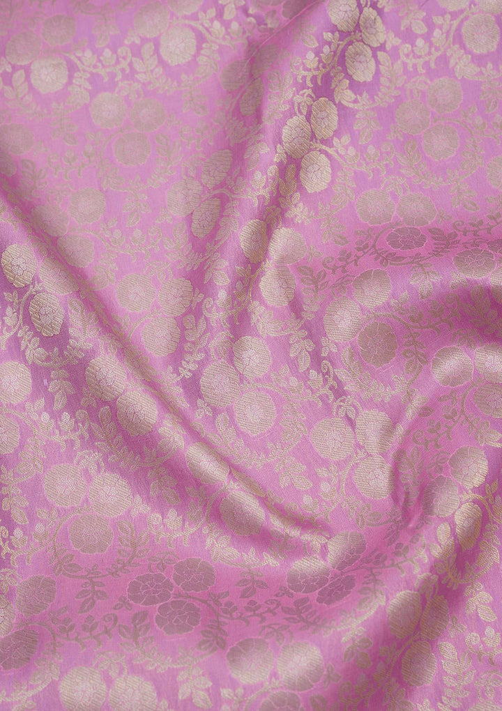 Mauve Zariwork Pure Silk Saree-Koskii