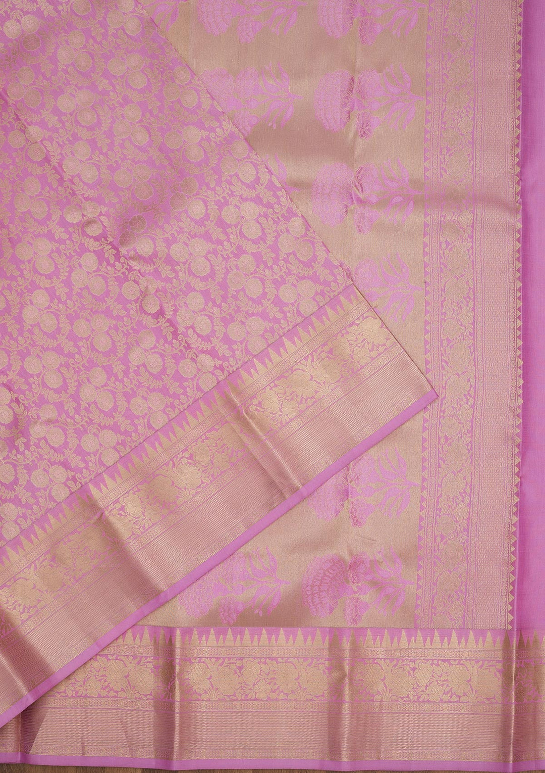Lavender Zariwork Pure Silk Saree-Koskii