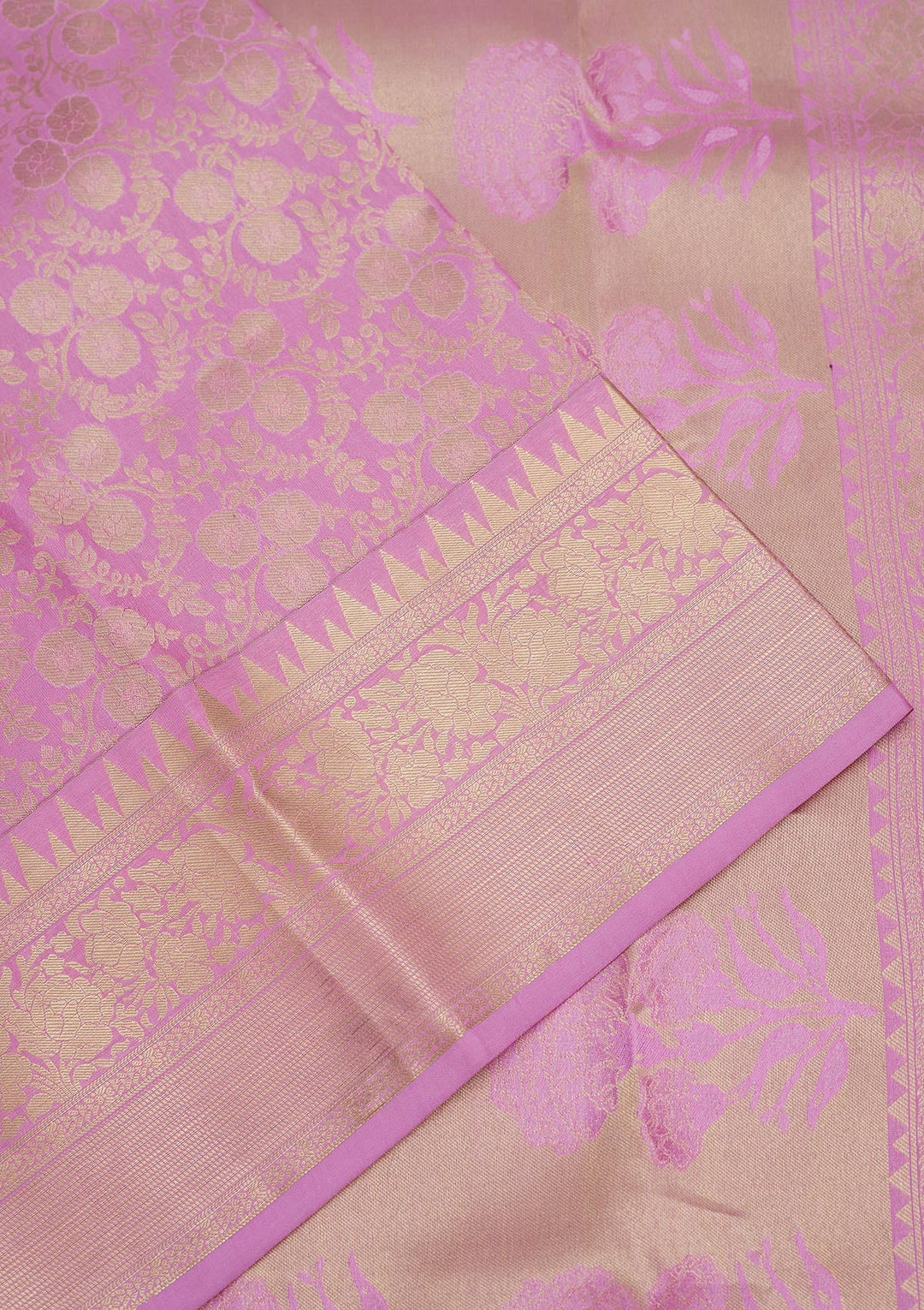 Lavender Zariwork Pure Silk Saree-Koskii