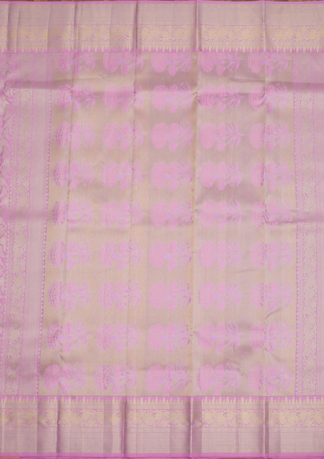 Mauve Zariwork Pure Silk Saree-Koskii