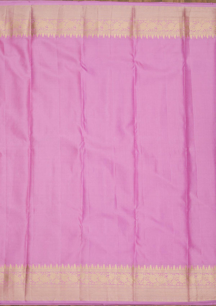 Lavender Zariwork Pure Silk Saree-Koskii