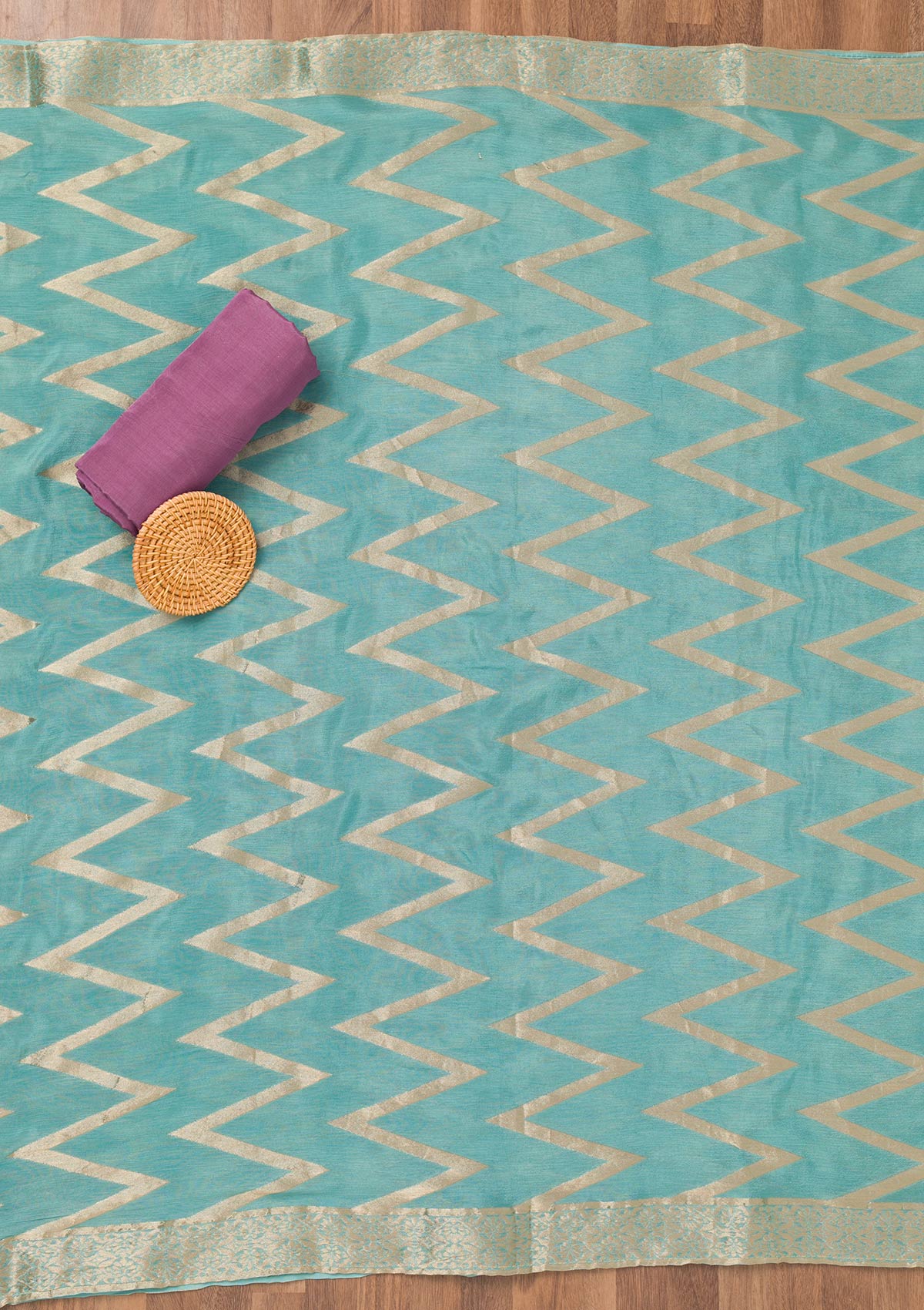 Lavender Zariwork Semi Crepe Unstitched Salwar Suit-Koskii