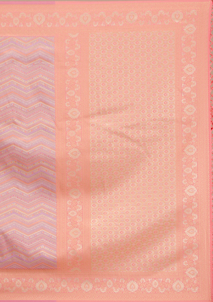 Lavender Zariwork Silk Saree-Koskii