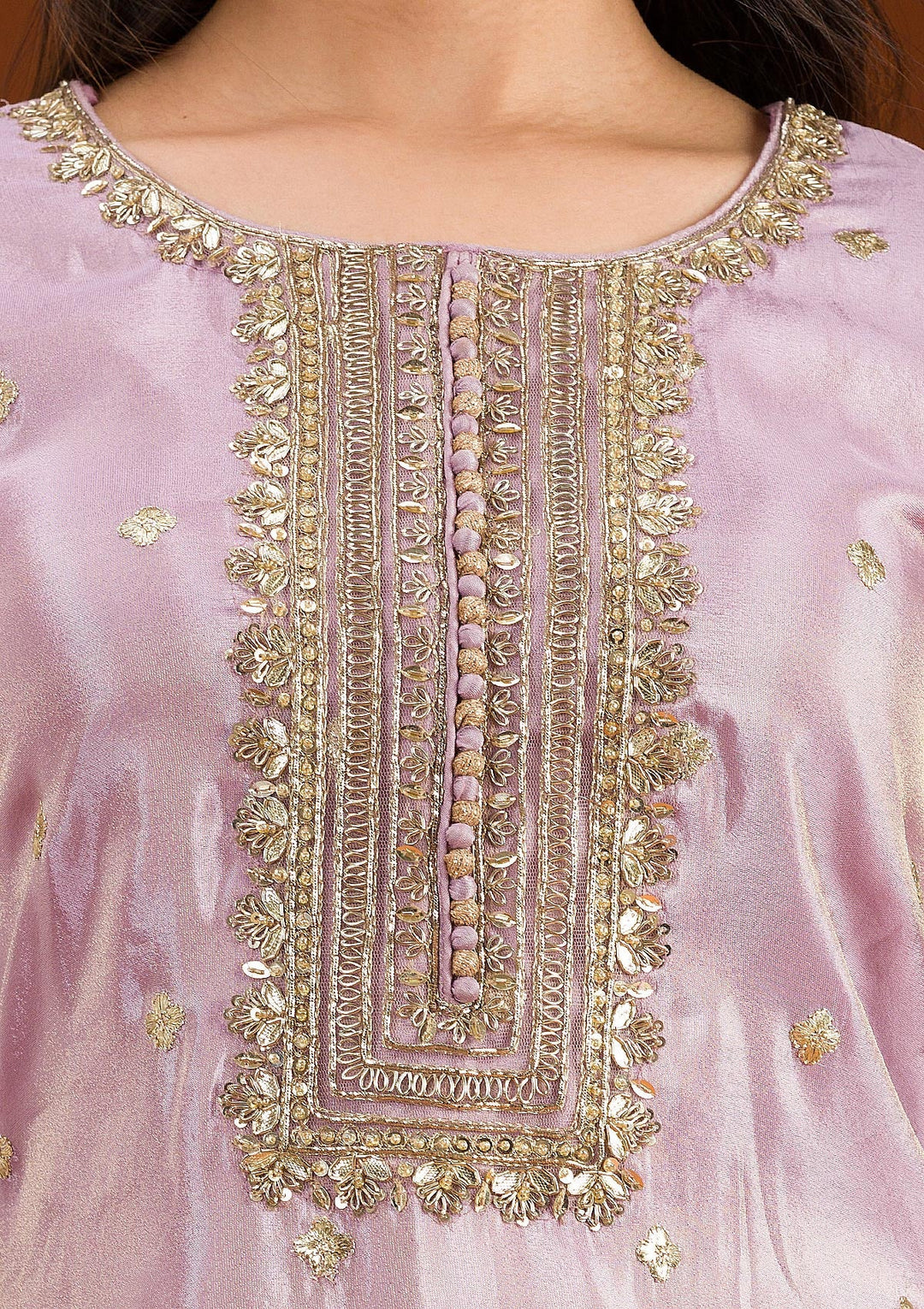 Lavender Zariwork Tissue Readymade Salwar Suit