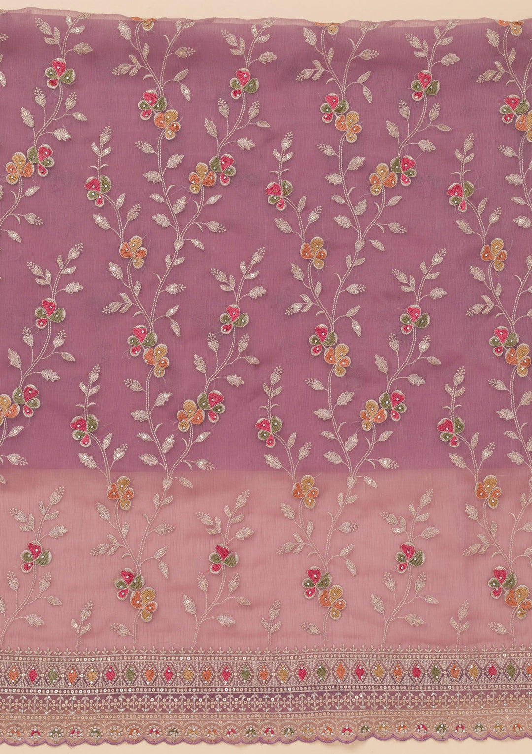 Lavender Zariwork Tissue Unstitched Salwar Suit-Koskii