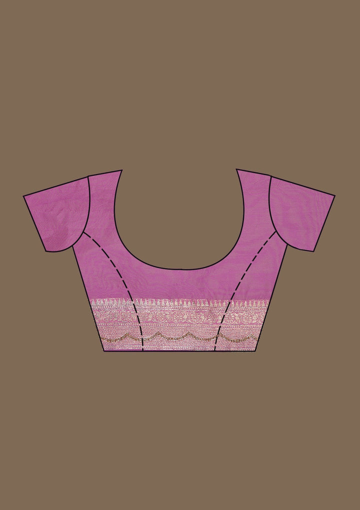 Lavender Zariwork Tissue Saree-Koskii
