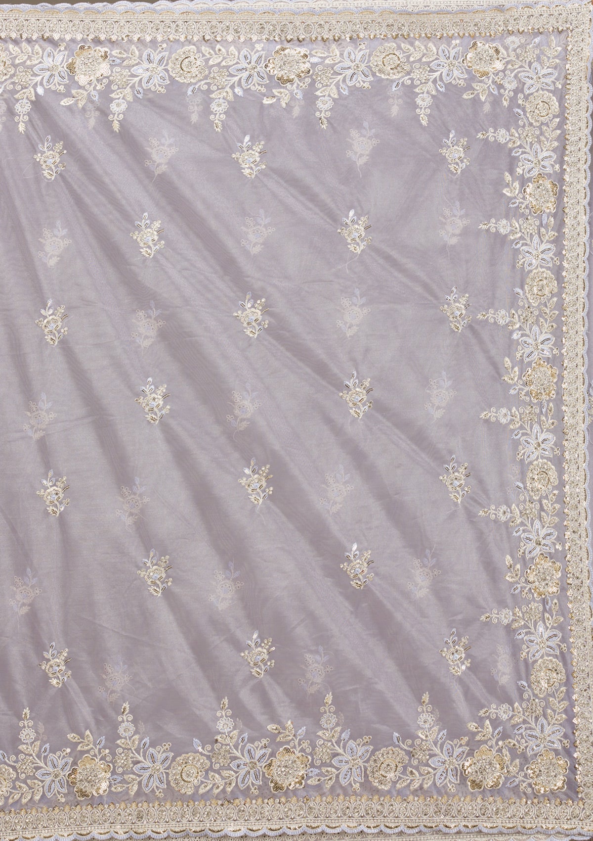 Lavender Zariwork Tissue Saree