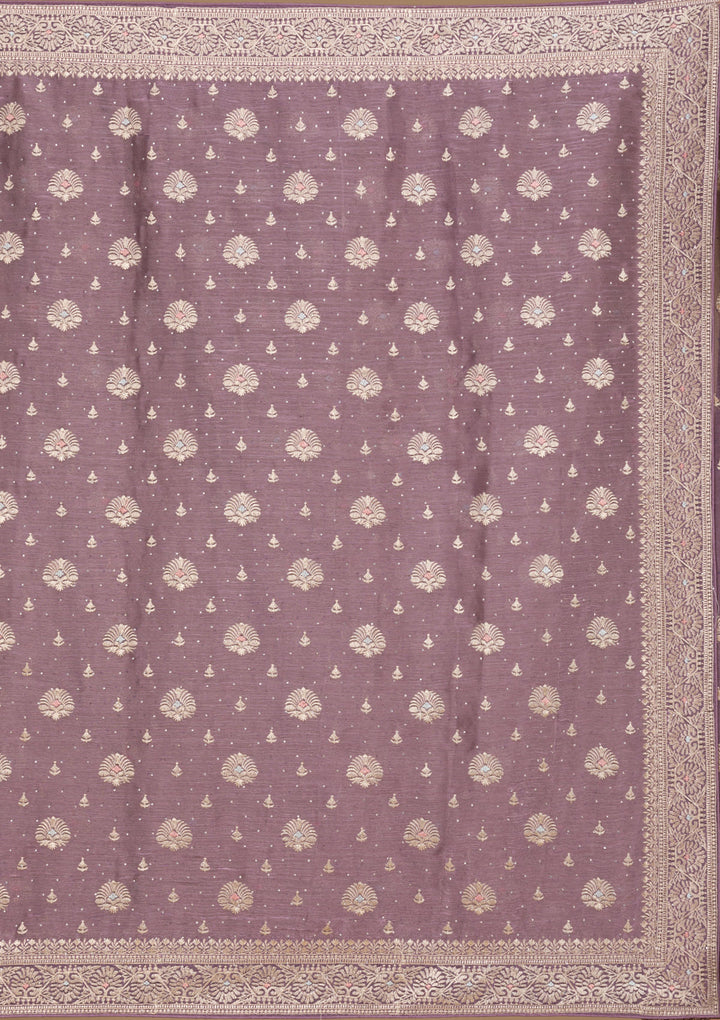 Lavender Zariwork Tissue Saree