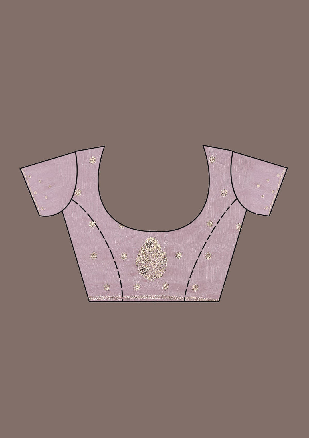 Lavender Zariwork Tissue Saree-Koskii
