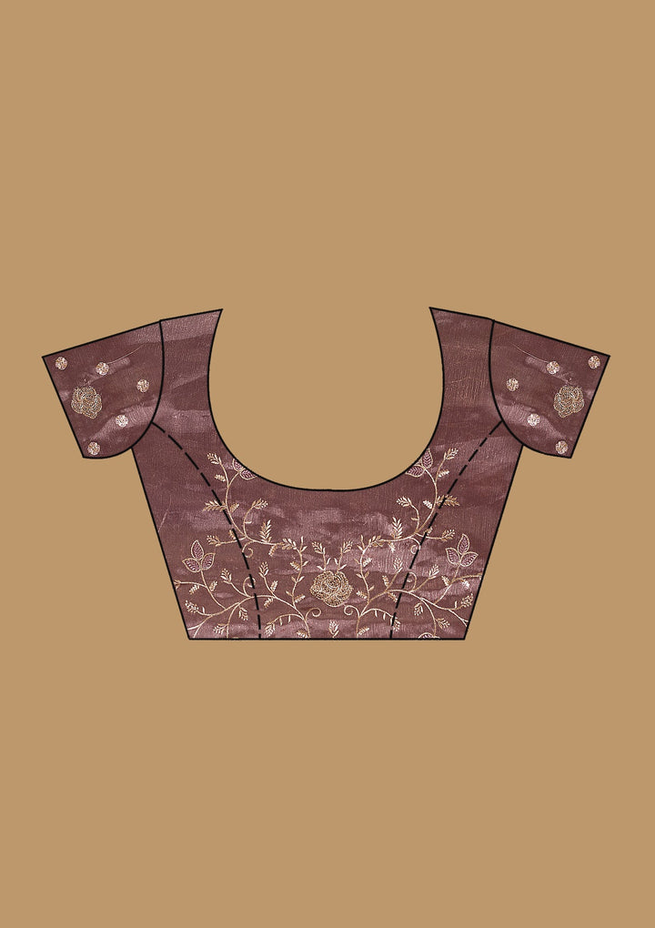 Lavender Zariwork Tissue Saree