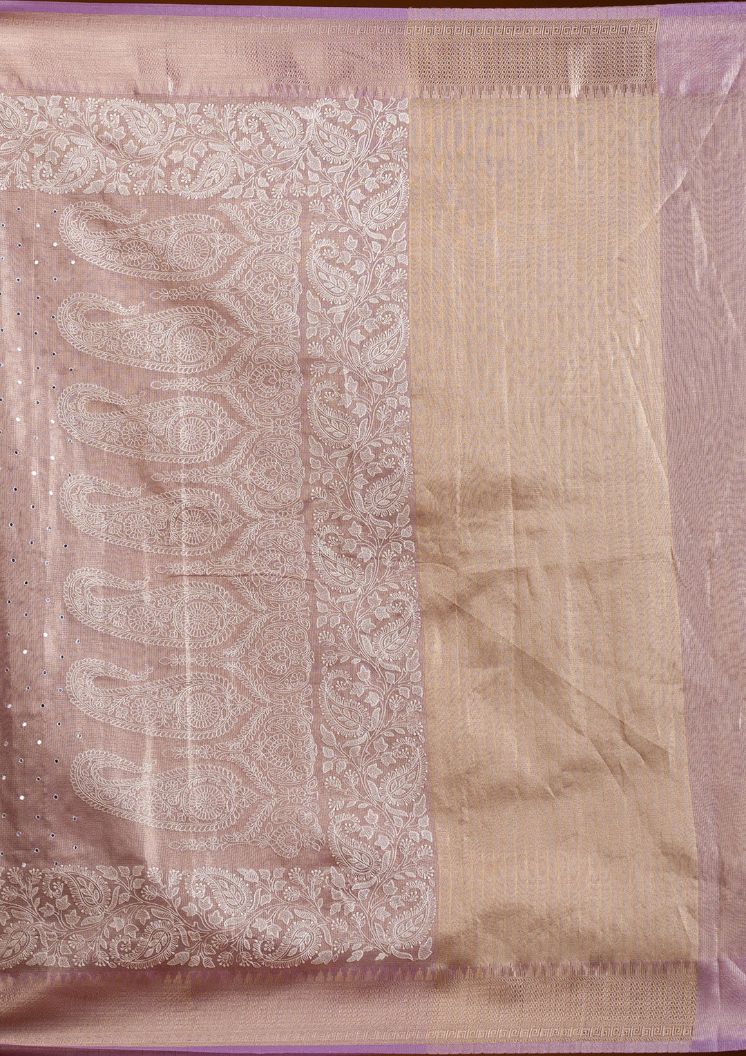 Lavender Zariwork Tissue Saree-Koskii