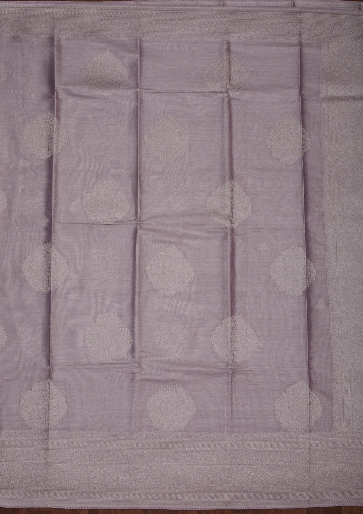 Lavender Zariwork Tissue Saree-Koskii