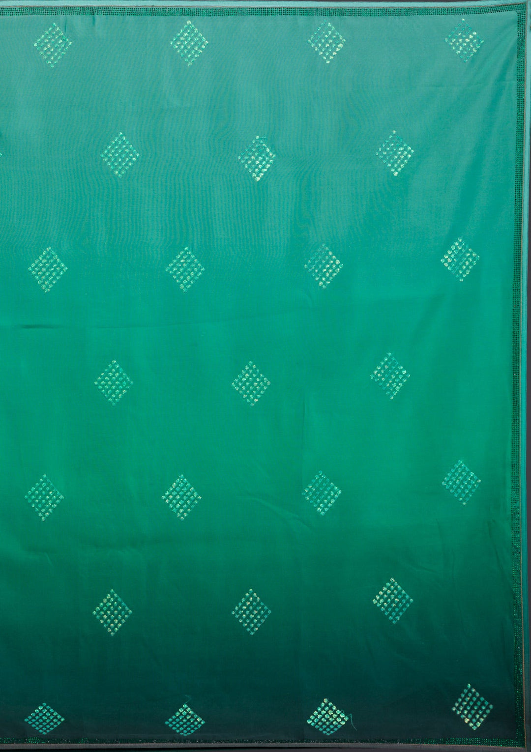 Pista Green Stonework Satin Designer Saree-Koskii
