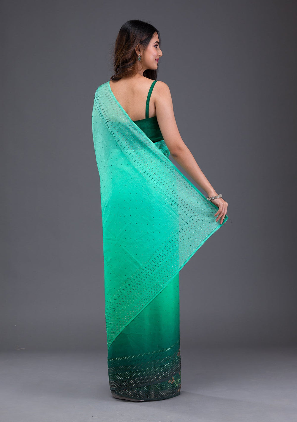 Pink Sequins Shimmer Designer Saree-Koskii