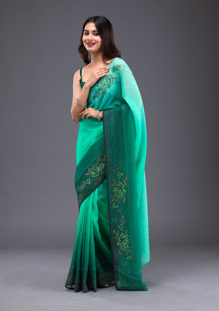 Pink Sequins Shimmer Designer Saree-Koskii