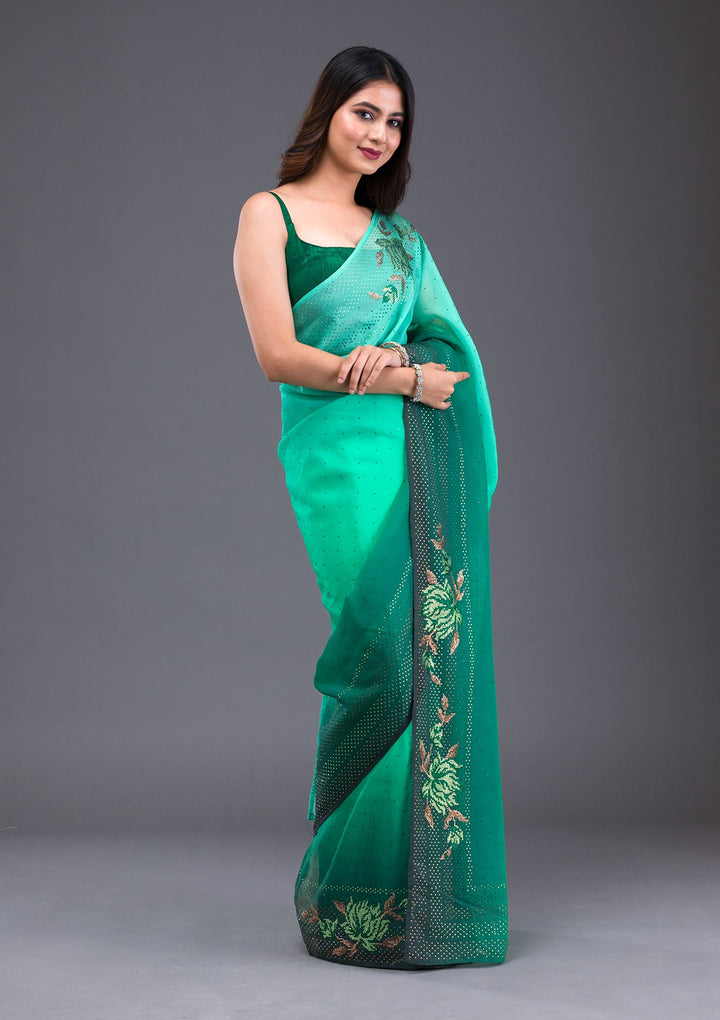 Pink Sequins Shimmer Designer Saree-Koskii