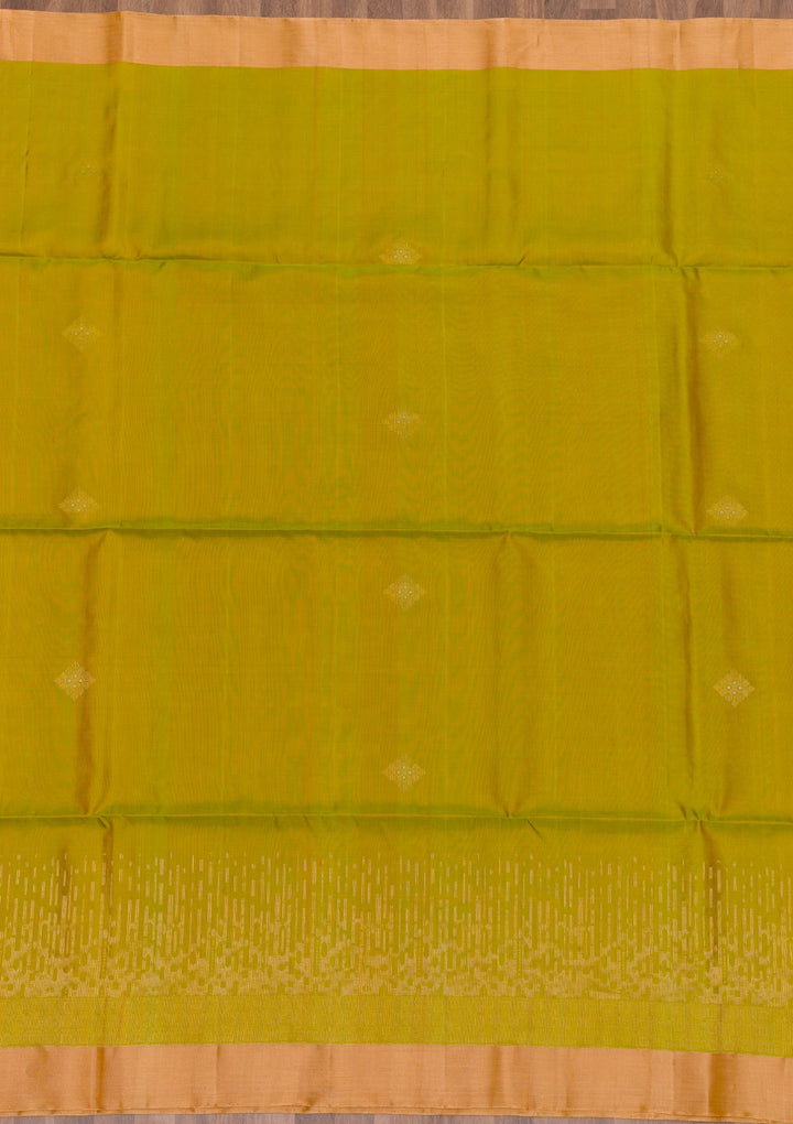 Leaf Green Zariwork Pure Silk Saree-Koskii