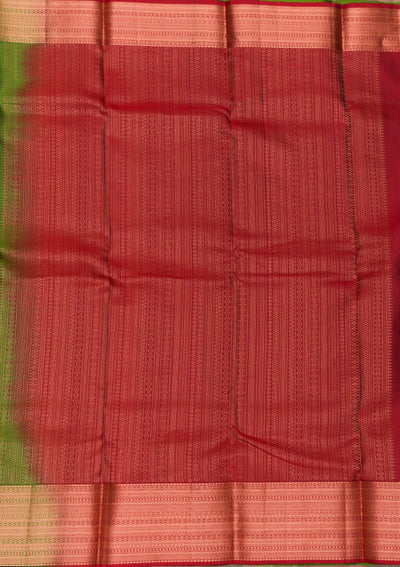 Leaf Green Zariwork Pure Silk Saree-Koskii