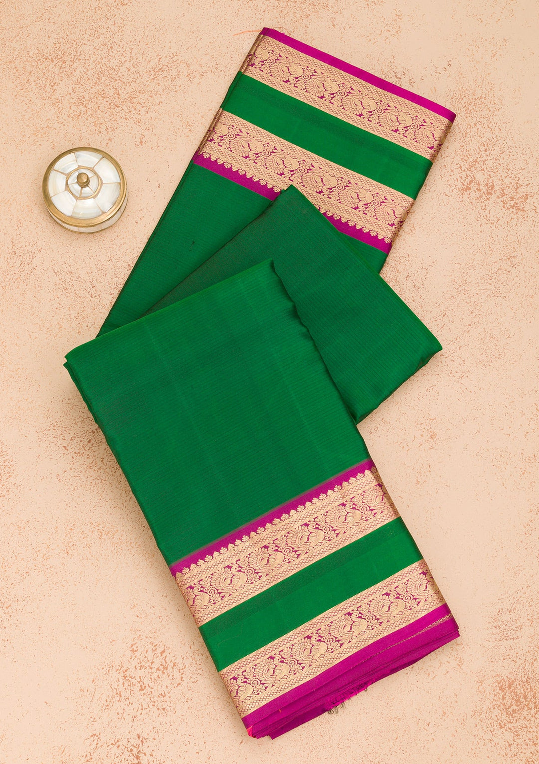 Leaf Green Zariwork Pure Silk Saree-Koskii