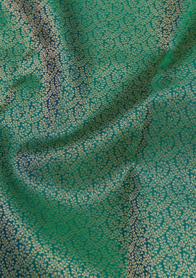 Leaf Green Zariwork Pure Silk Saree-Koskii