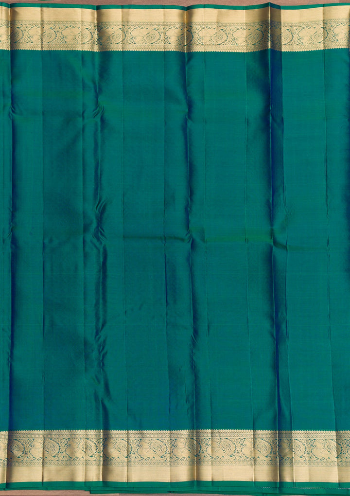 Leaf Green Zariwork Pure Silk Saree-Koskii