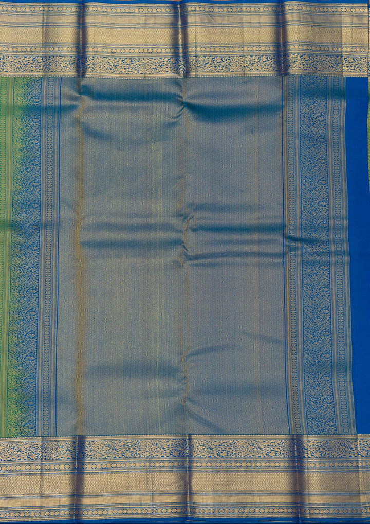 Leaf Green Zariwork Pure Silk Saree-Koskii