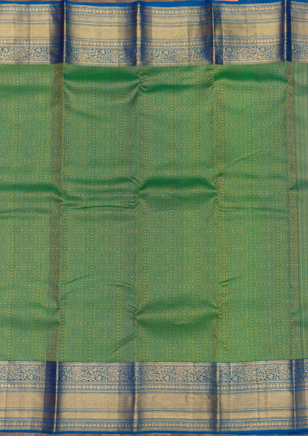Leaf Green Zariwork Pure Silk Saree-Koskii
