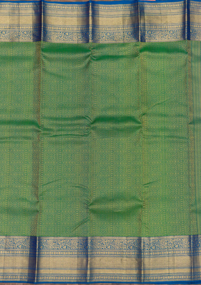 Leaf Green Zariwork Pure Silk Saree-Koskii