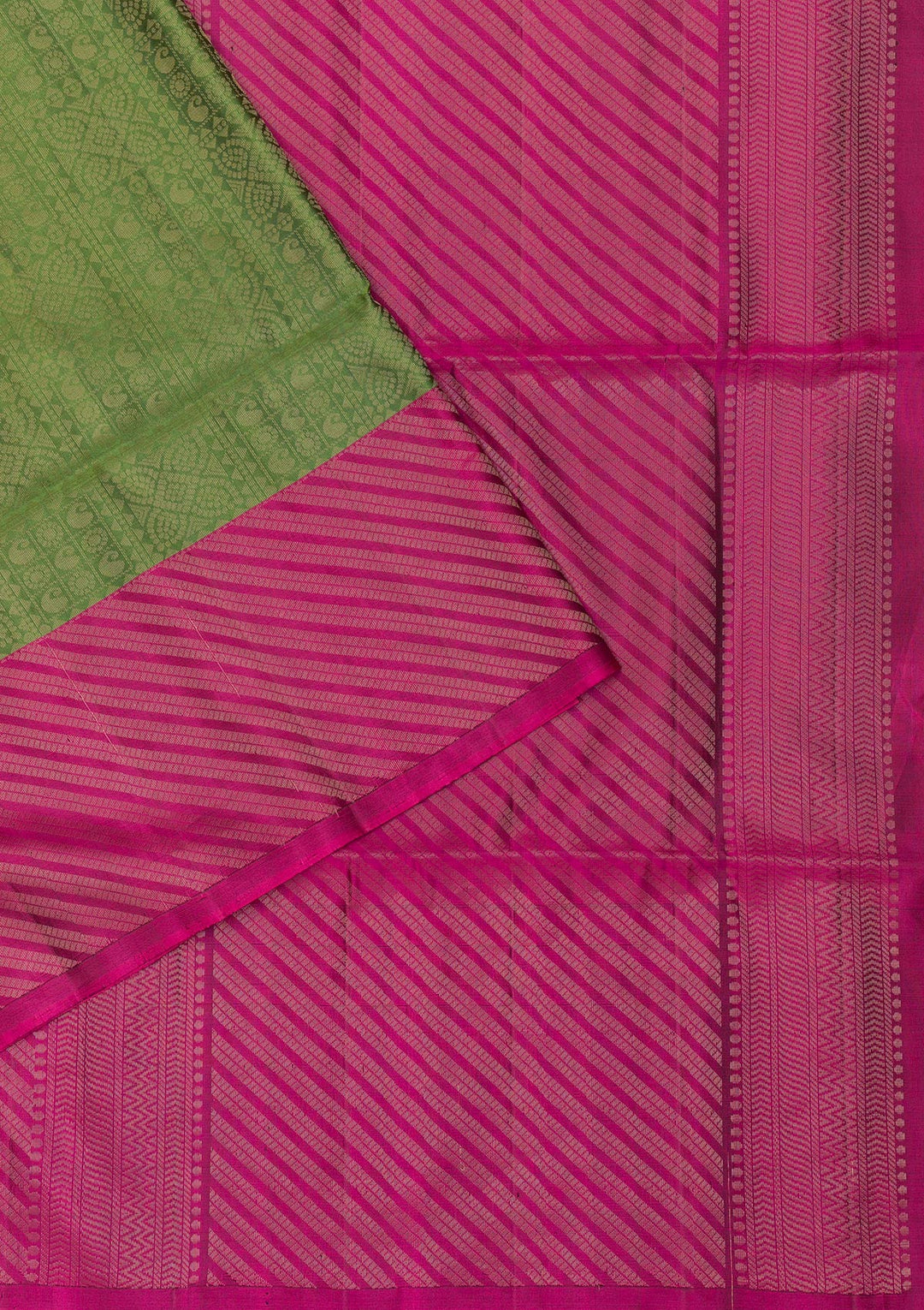 Leaf Green Zariwork Pure Silk Saree-Koskii