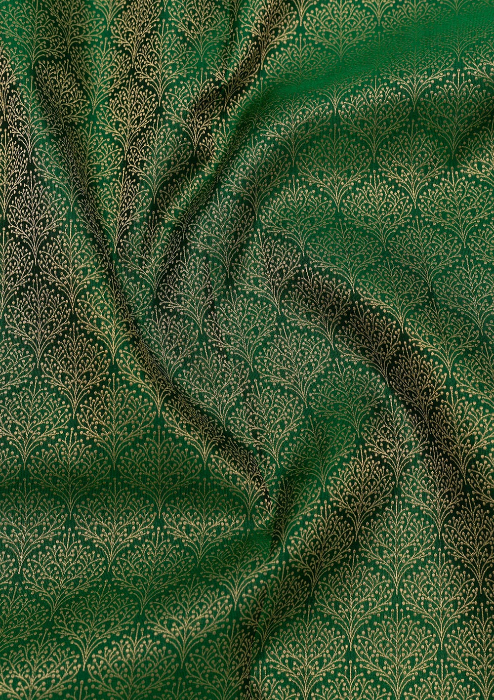 Leaf Green Zariwork Pure Silk Saree-Koskii