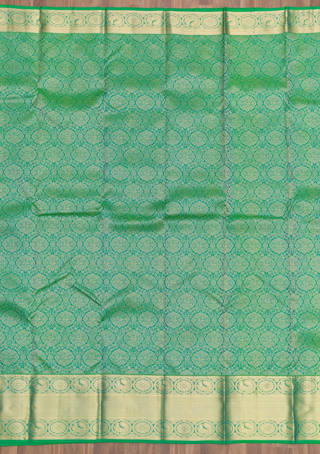 Leaf Green Zariwork Pure Silk Saree-Koskii