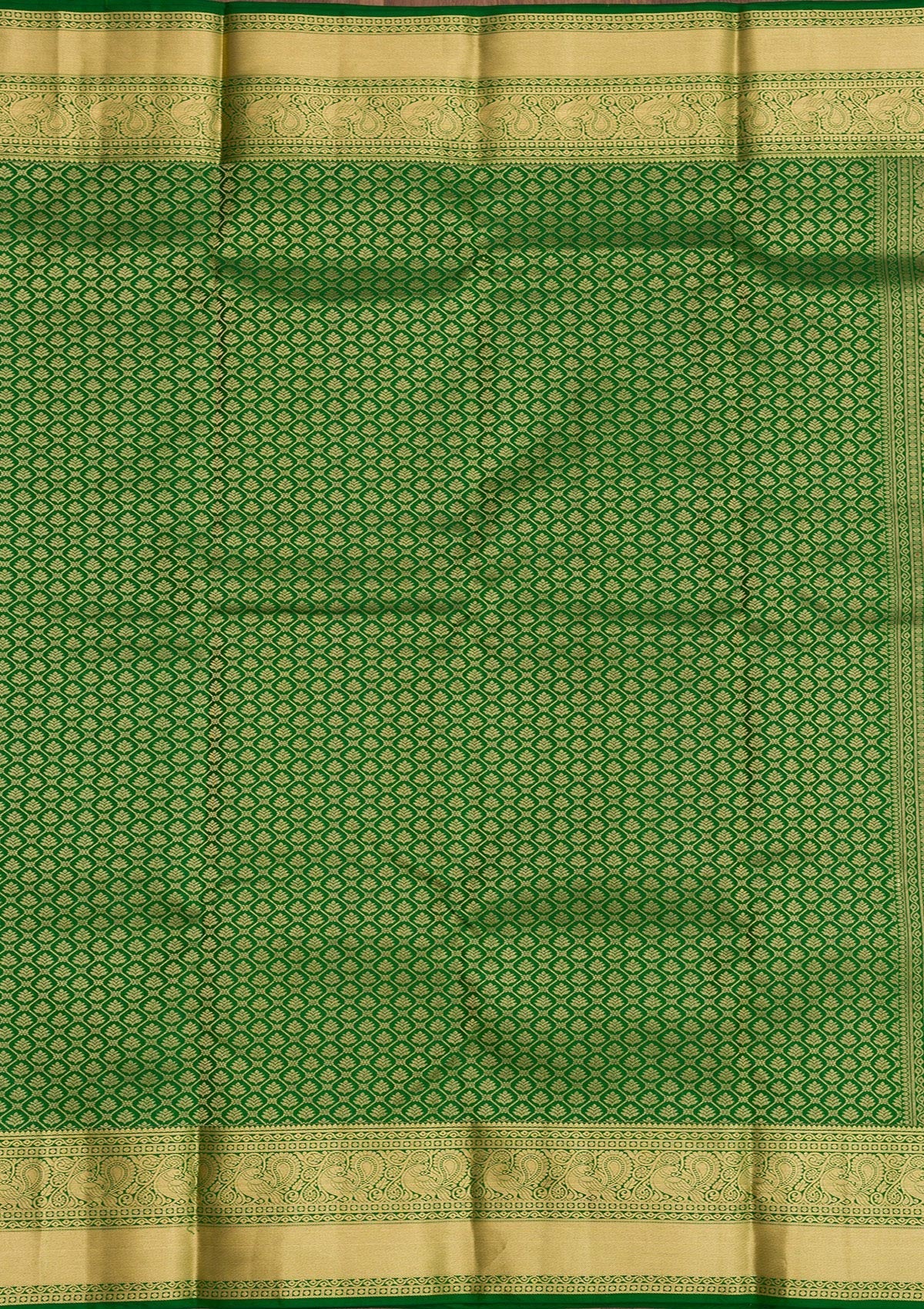 Leaf Green Zariwork Pure Silk Saree-Koskii