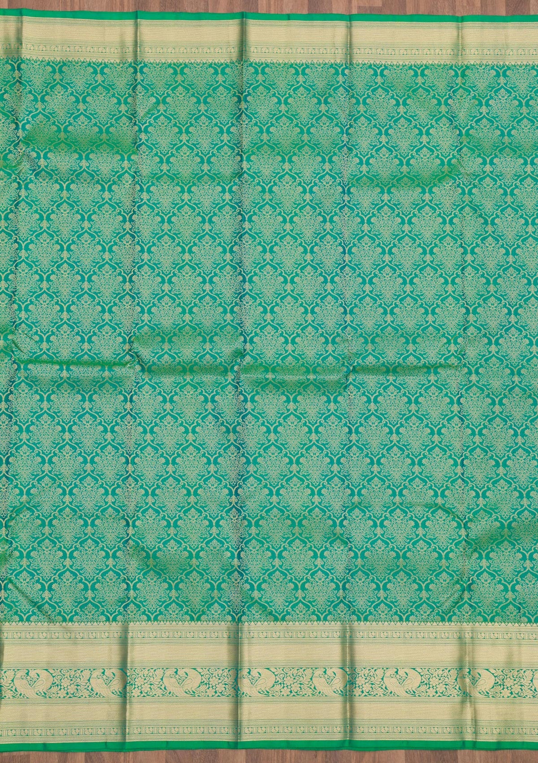 Leaf Green Zariwork Pure Silk Saree-Koskii