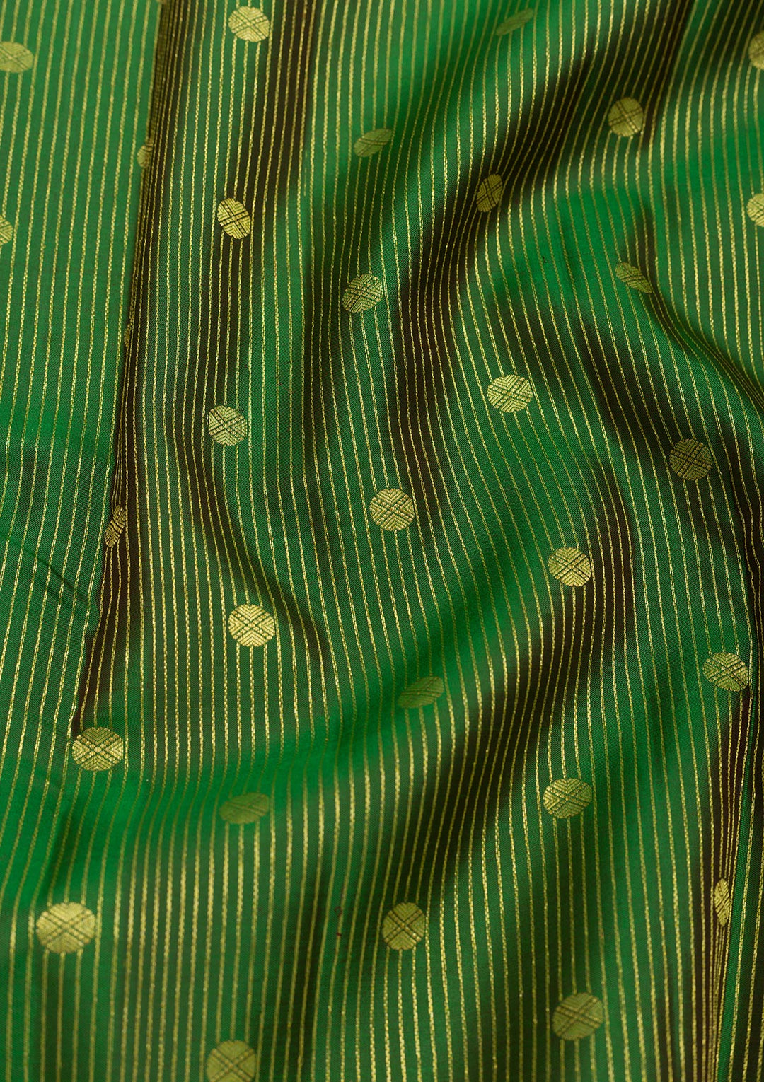 Leaf Green Zariwork Pure Silk Saree-Koskii