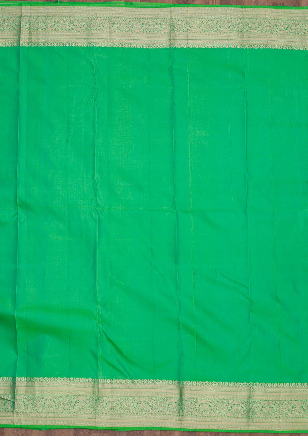 Leaf Green Zariwork Pure Silk Saree-Koskii