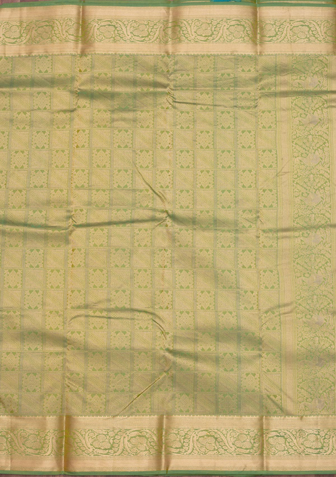 Leaf Green Zariwork Pure Silk Saree-Koskii