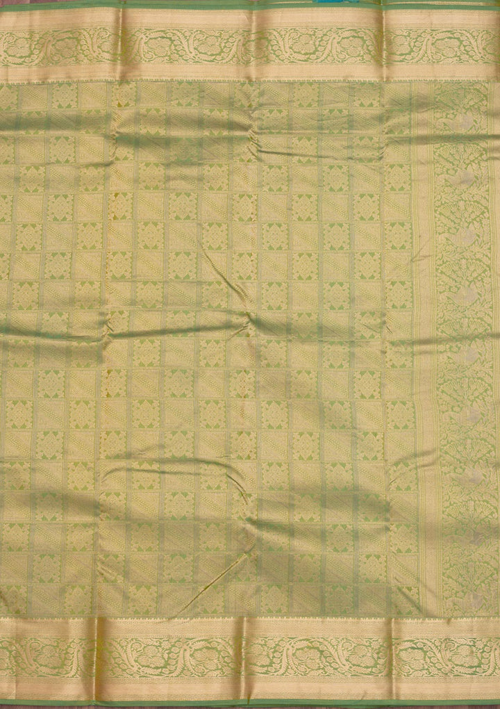 Leaf Green Zariwork Pure Silk Saree-Koskii