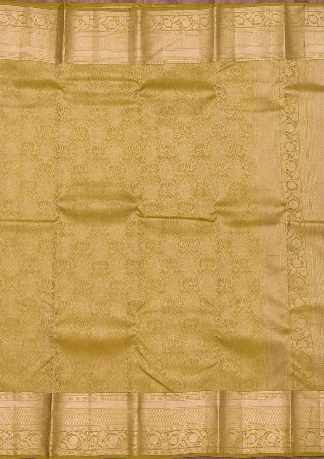 Leaf Green Zariwork Pure Silk Saree-Koskii