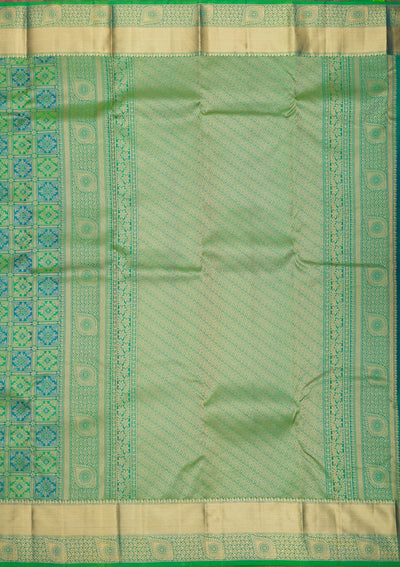 Leaf Green Zariwork Pure Silk Saree-Koskii